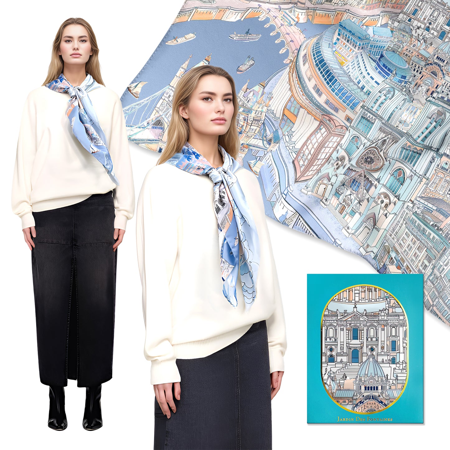 London Elegance Silky Scarf (90cm)
