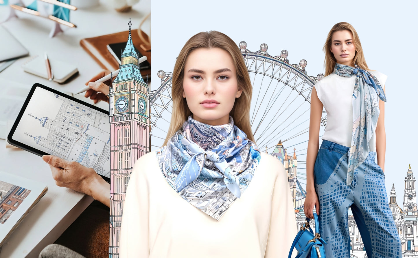 London Elegance Silky Scarf (90cm)