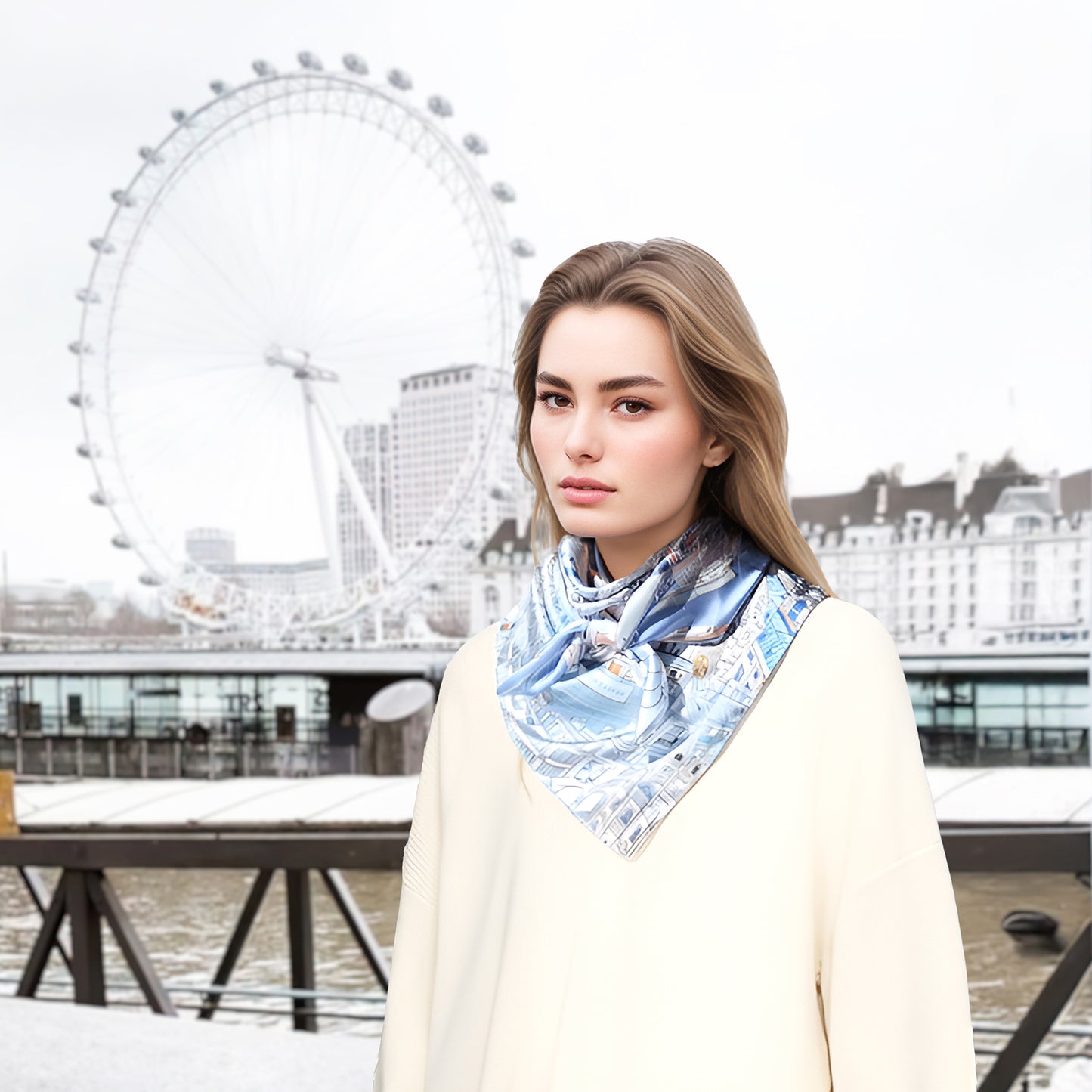 London Elegance Silky Scarf (90cm)