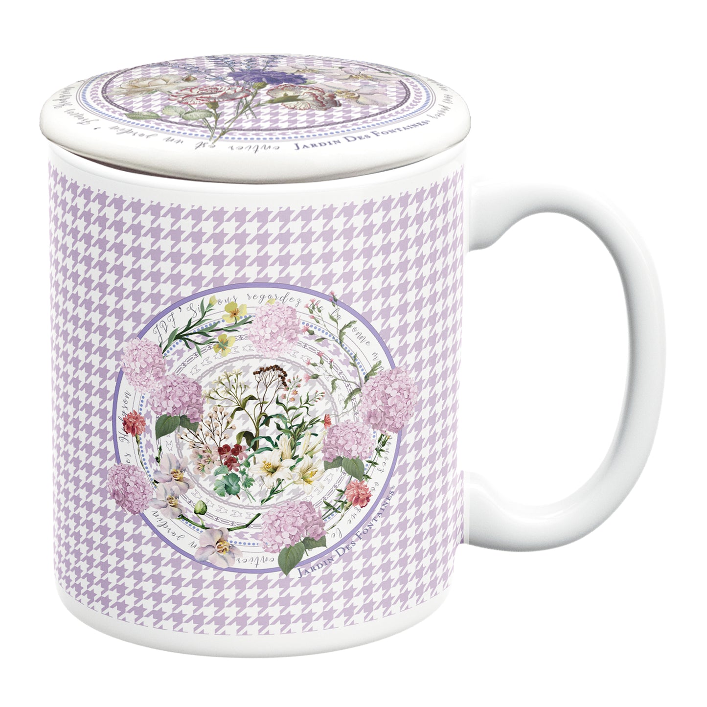 "Secret Violet Garden" Porcelain Mug With Lid 350ml