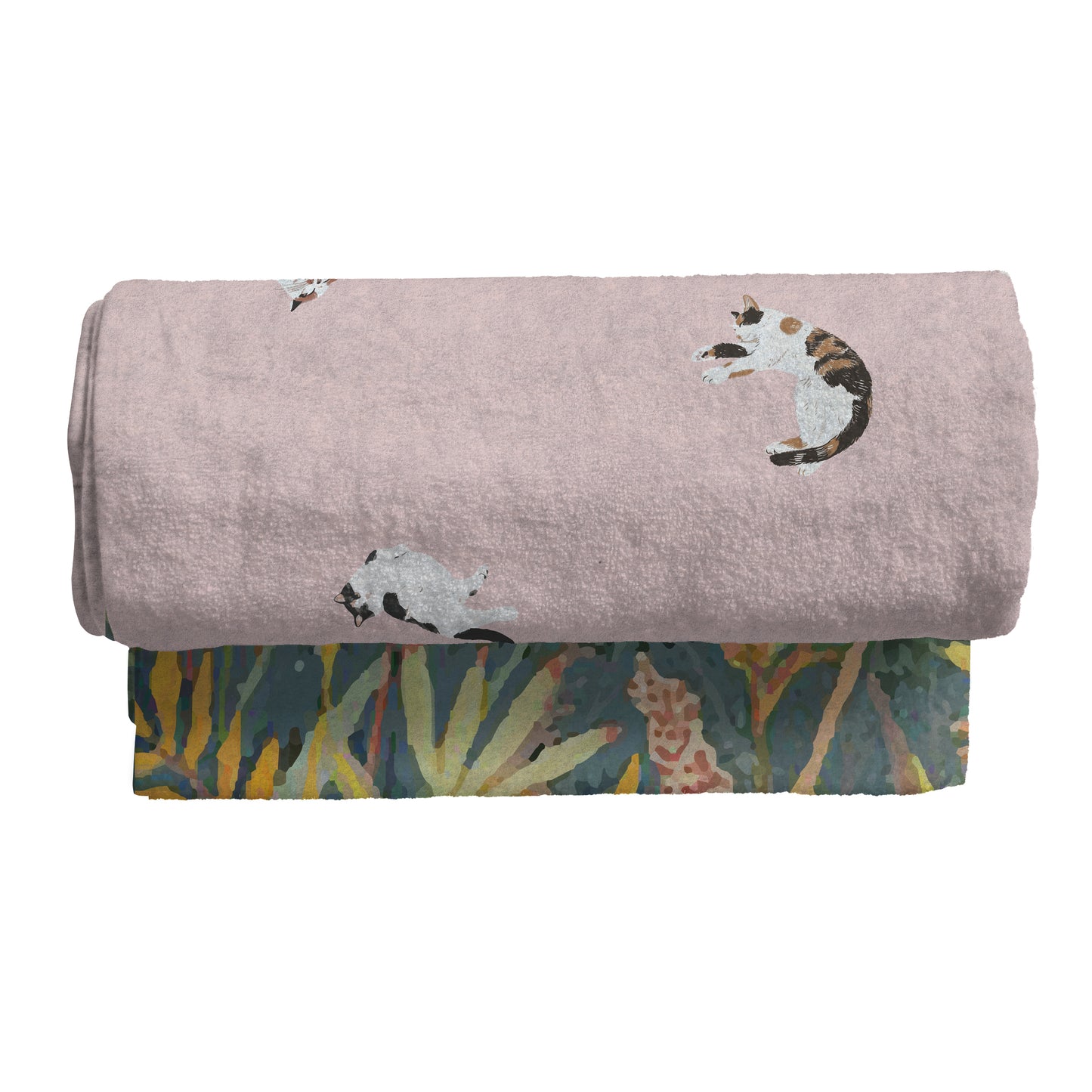 "Yogis Cat and Flower" Non-Slip Yoga Mat 5 mm and 1.5 mm Travel Yoga Mat, JMAT