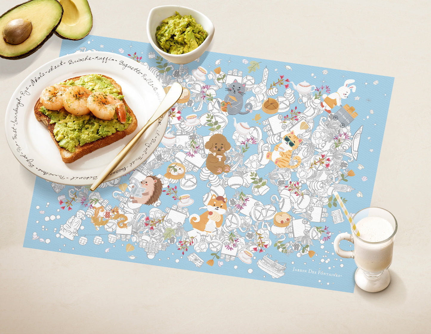 "Let's Yum Cha" Woven Table Placemat