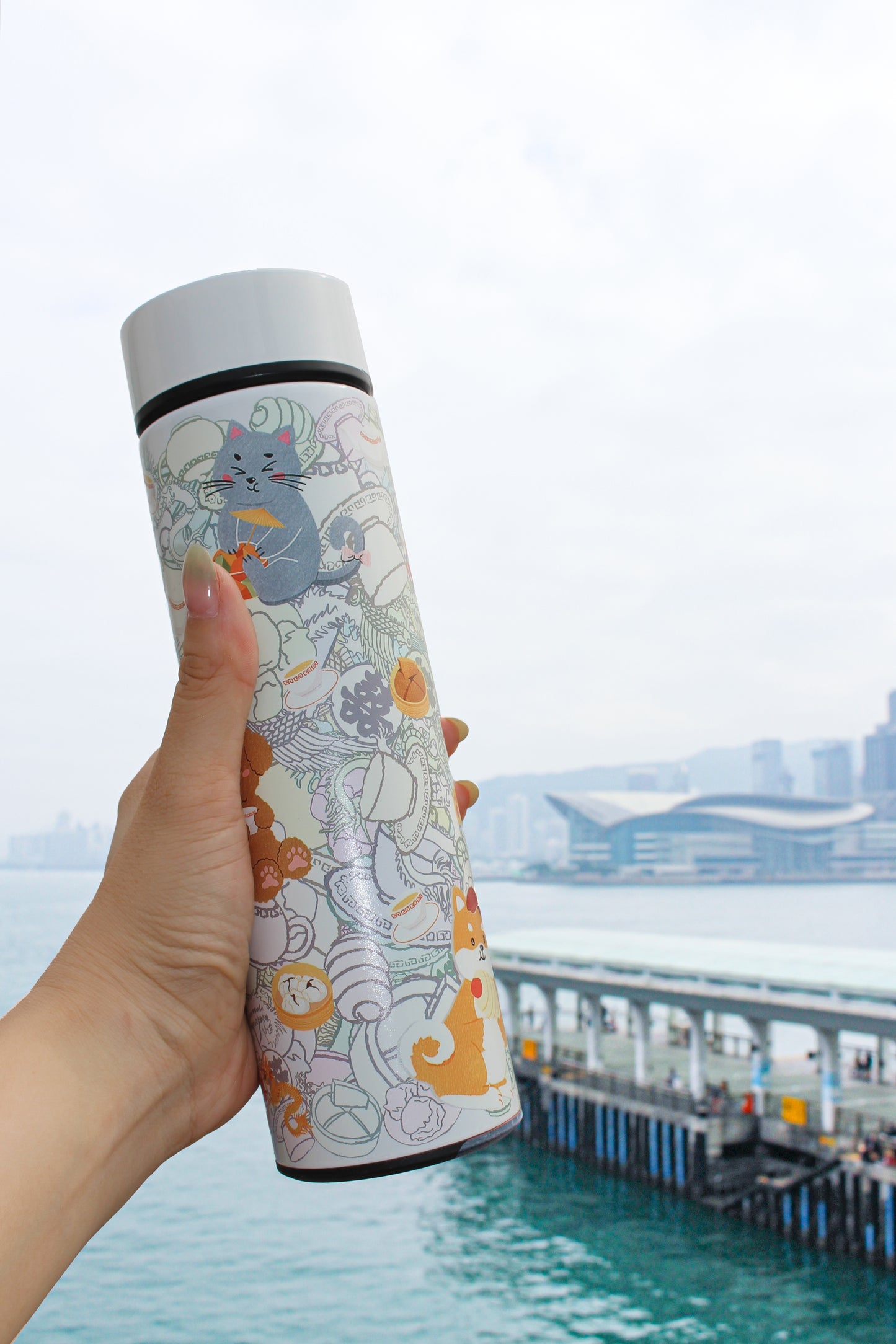 "Let's Yum Cha" Vacuum Water Bottle (500ml)