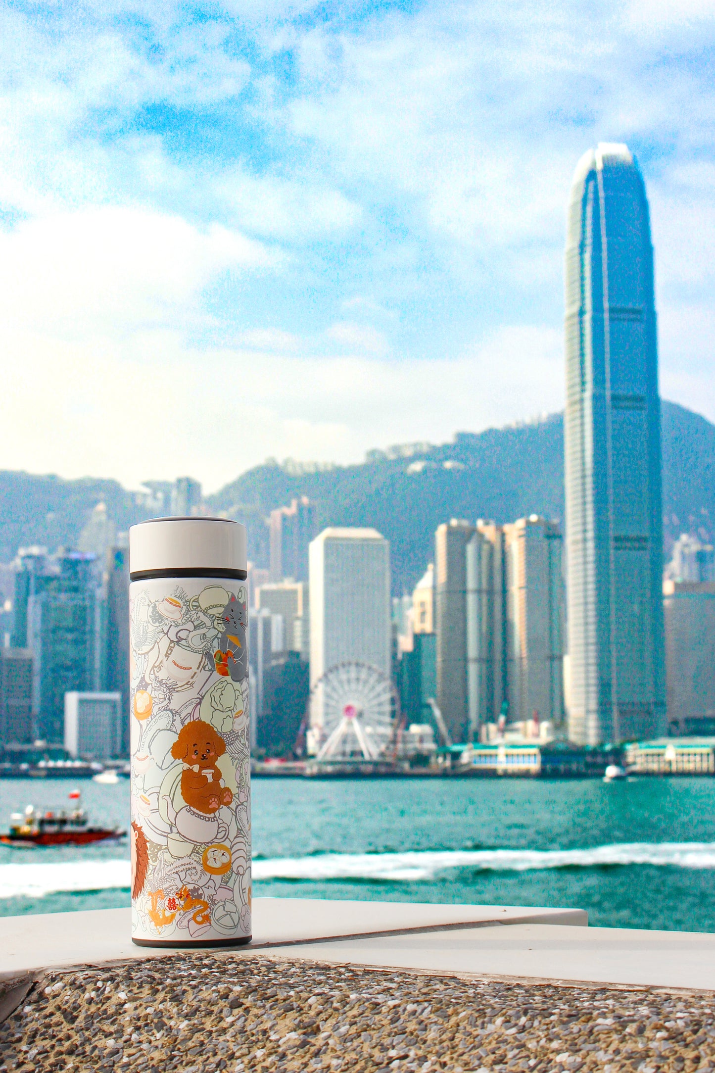 "Let's Yum Cha" Vacuum Water Bottle (500ml)