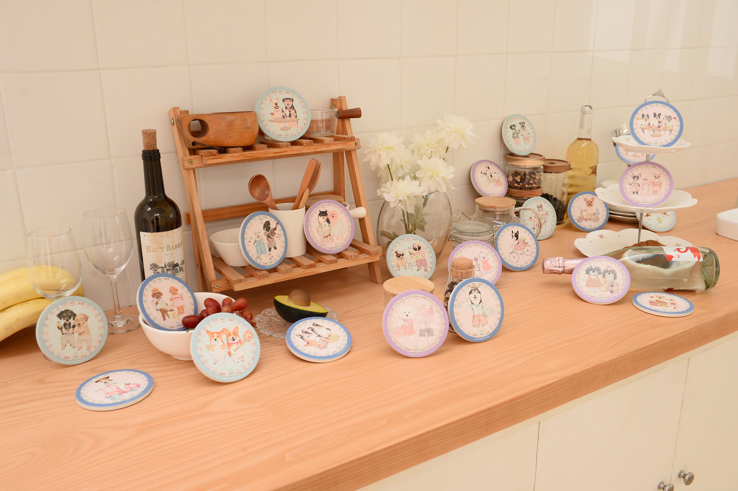 "Oh My Dog" Teacup Poodle & Coffee Ceramic Coaster