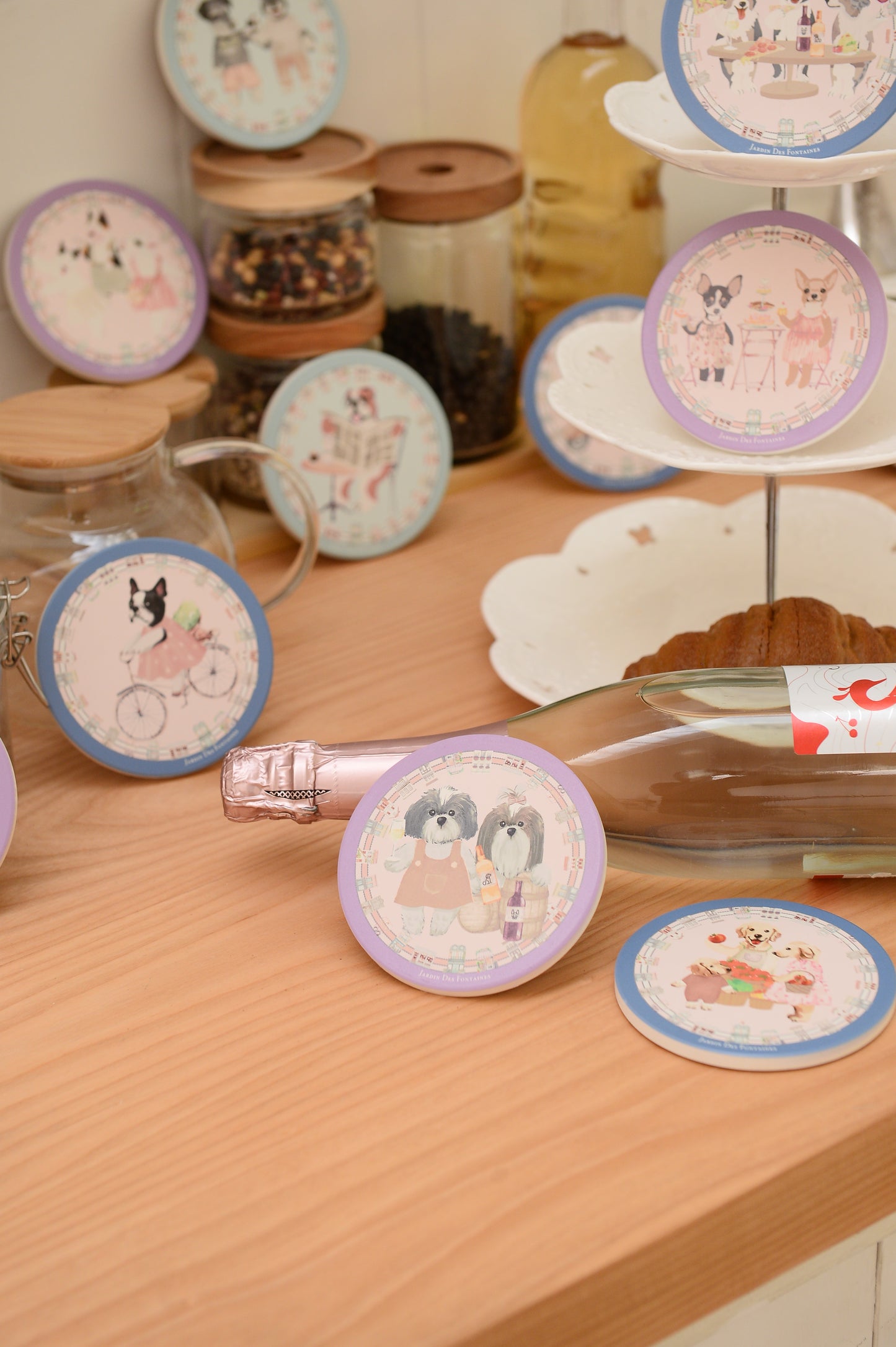 "Oh My Dog" Pomeranian's Family Ceramic Coaster