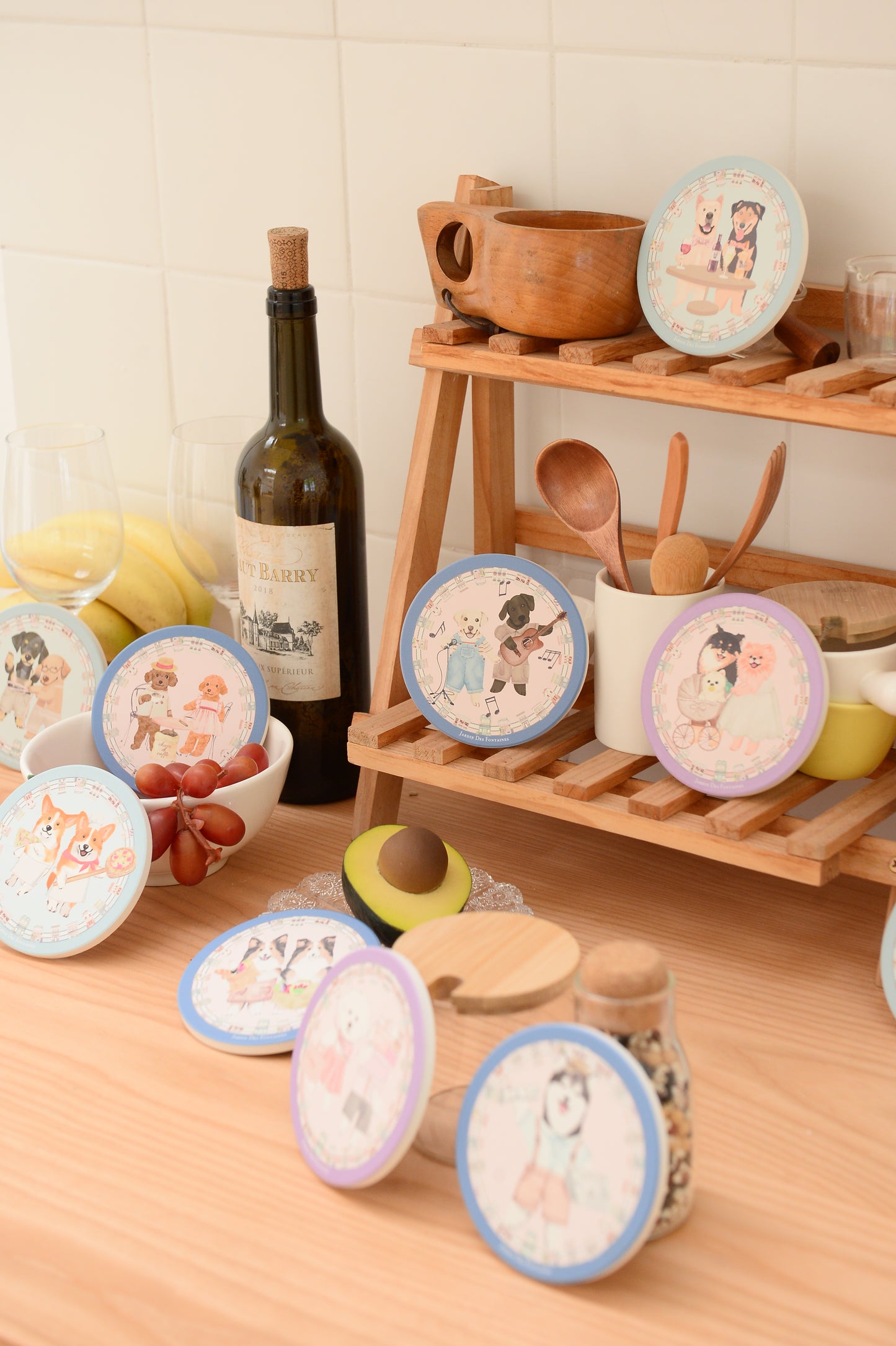 "Oh My Dog" Pomeranian's Family Ceramic Coaster