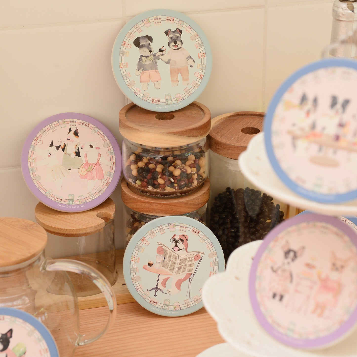 "Oh My Dog" Pomeranian's Family Ceramic Coaster