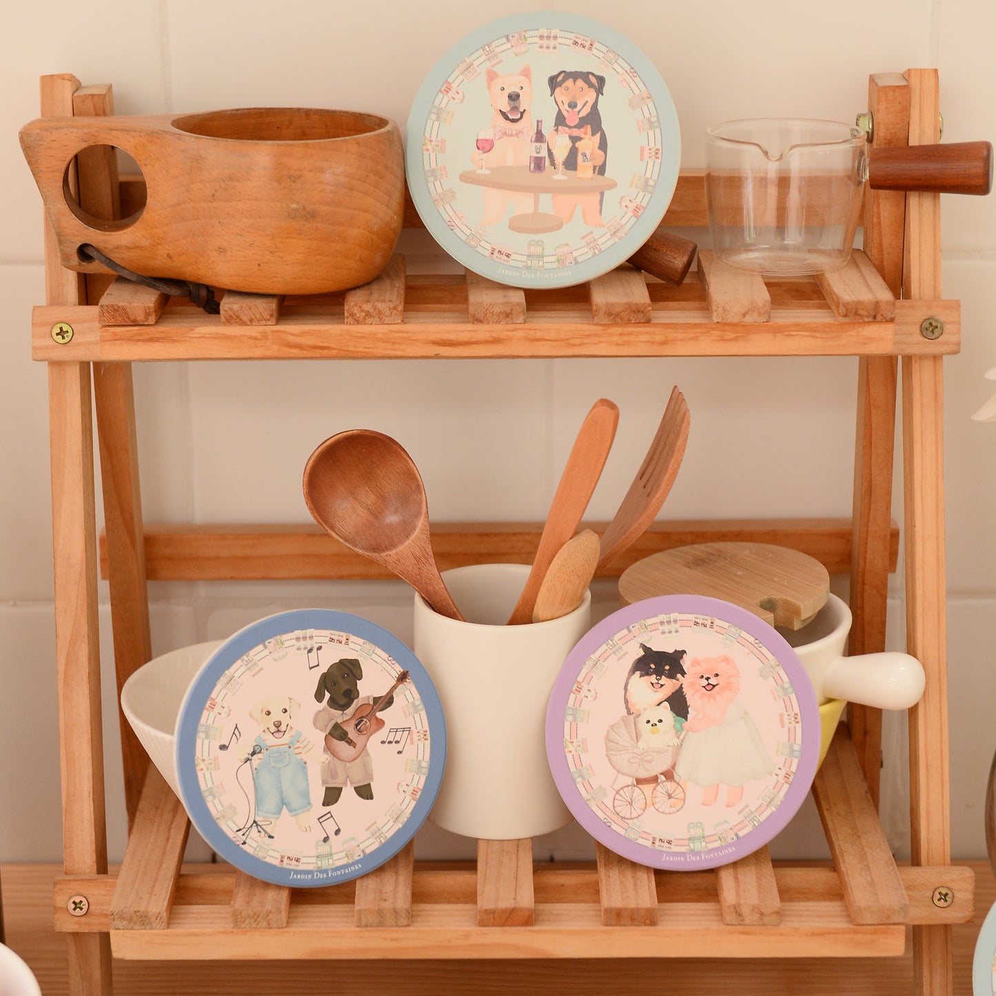 "Oh My Dog" Pomeranian's Family Ceramic Coaster