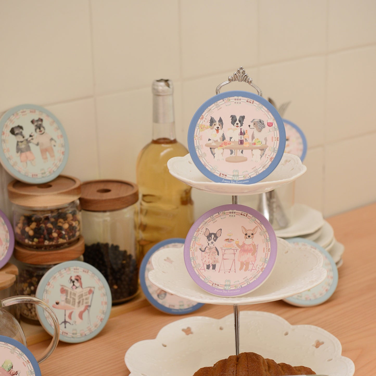 "Oh My Dog" Teacup Poodle & Coffee Ceramic Coaster