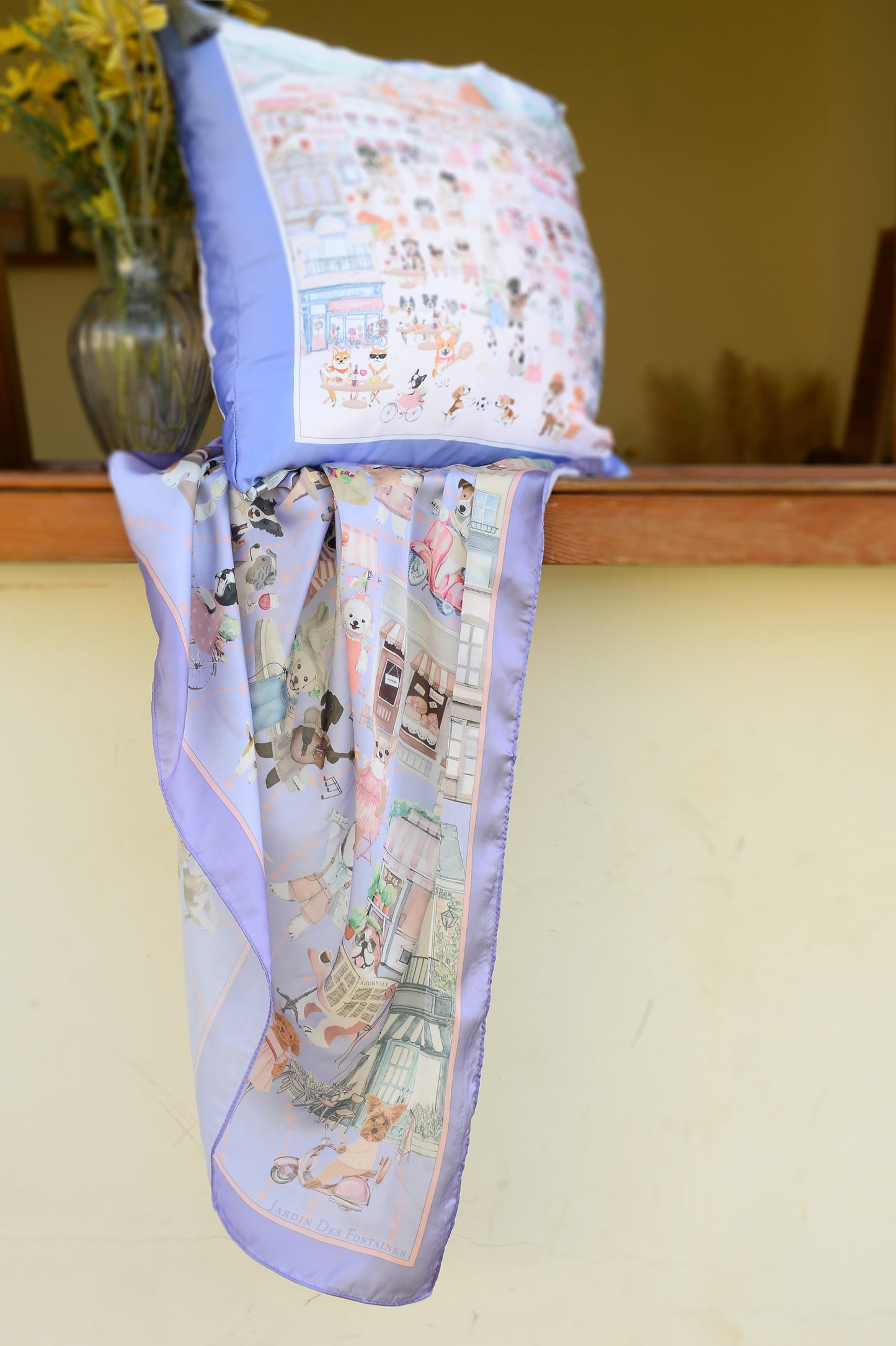 "Oh My Dog" 90cm Silky Scarf
