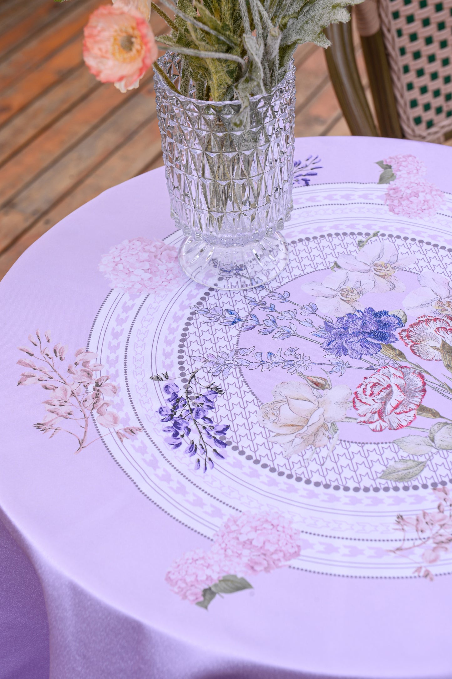 "Secret Violet Garden" Hydrangea Waterproof Tablecloth