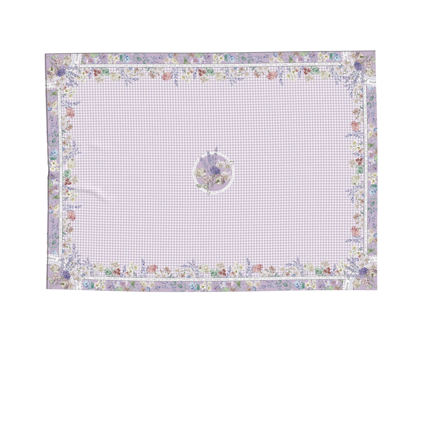 "Secret Violet Garden" Houndstooth Waterproof Tablecloth