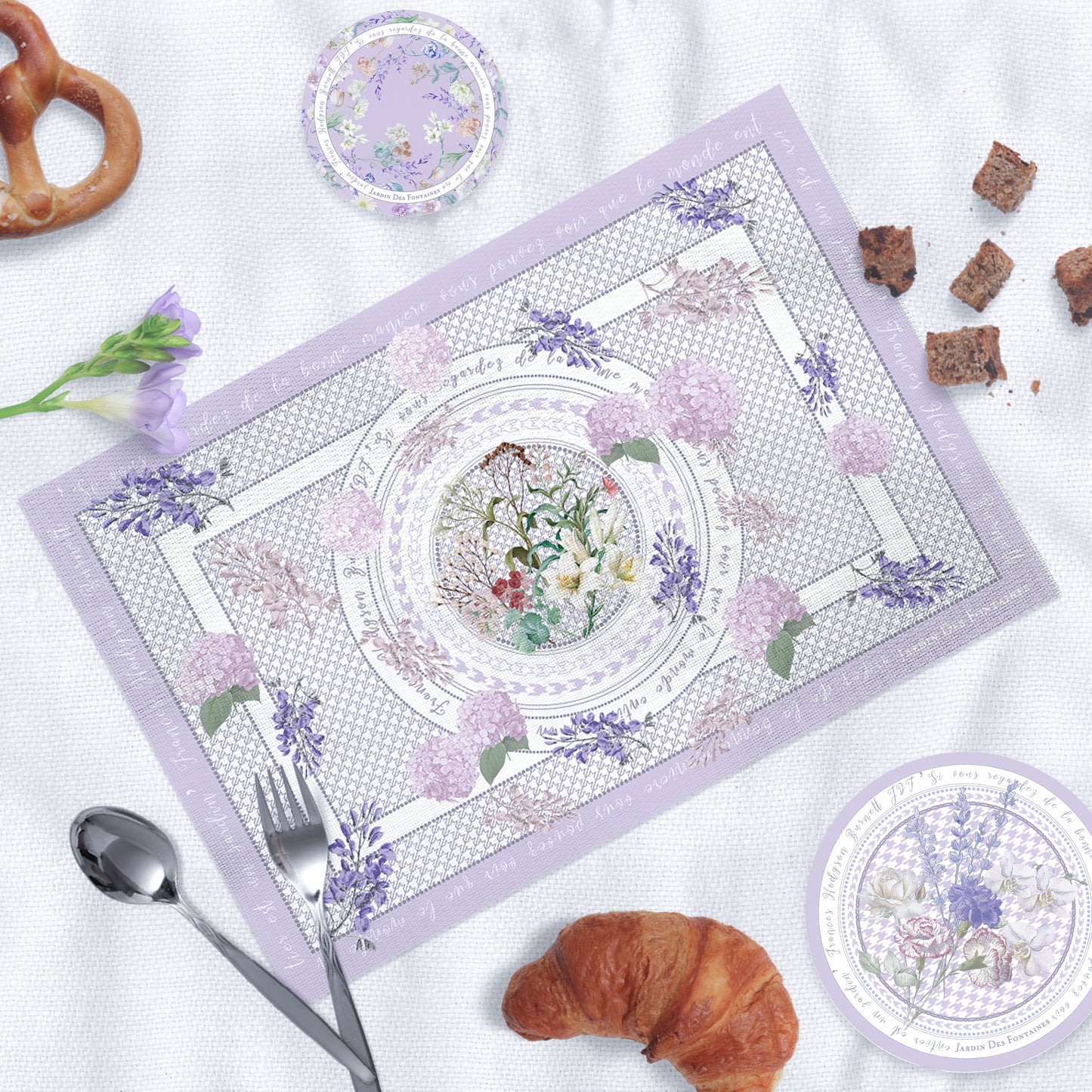 "Secret Violet Garden" Woven Table Placemat