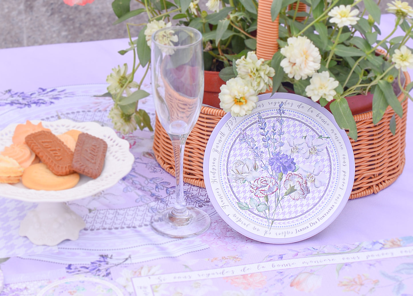 "Secret Violet Garden" Ceramic Potholder,  Hot Pad