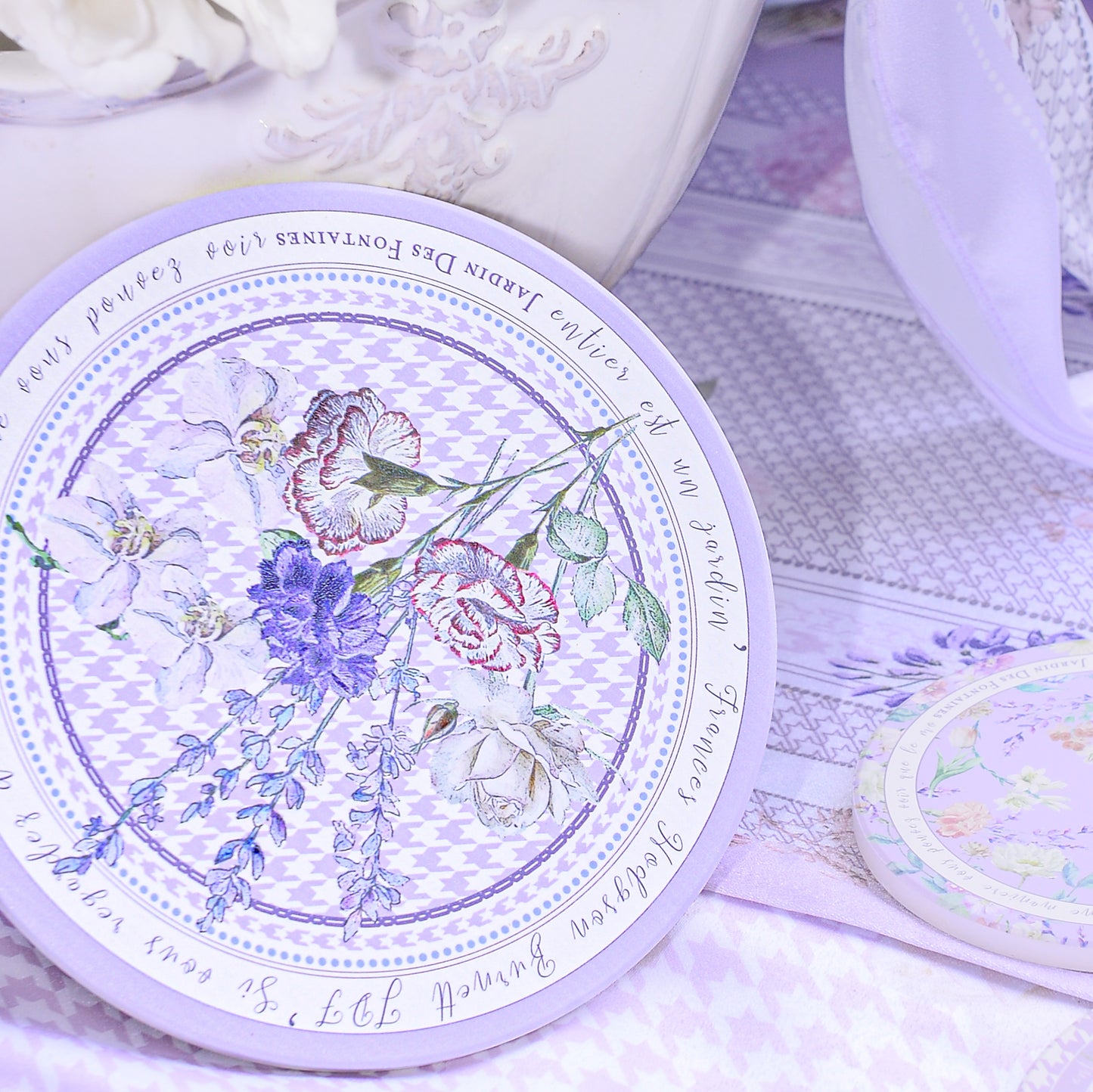 "Secret Violet Garden" Ceramic Potholder,  Hot Pad