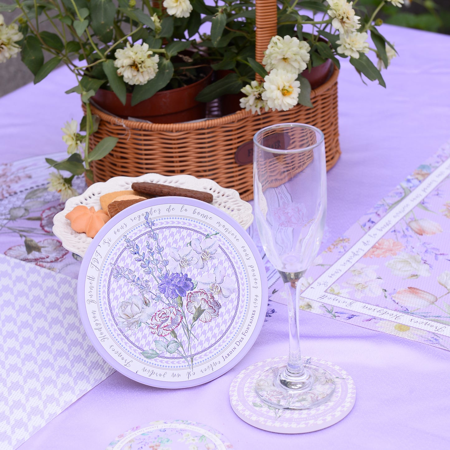 "Secret Violet Garden" Ceramic Potholder,  Hot Pad