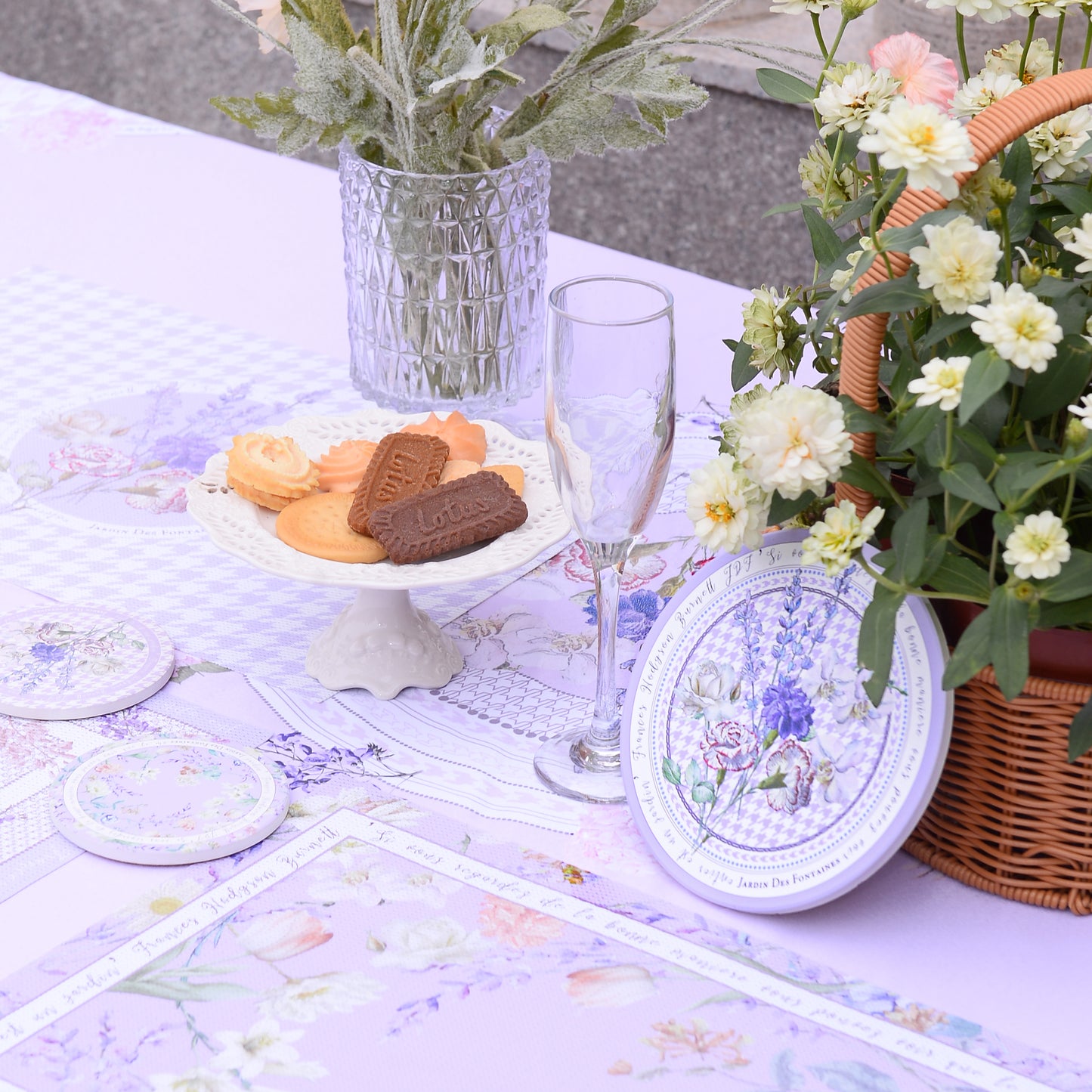 "Secret Violet Garden" Ceramic Potholder,  Hot Pad