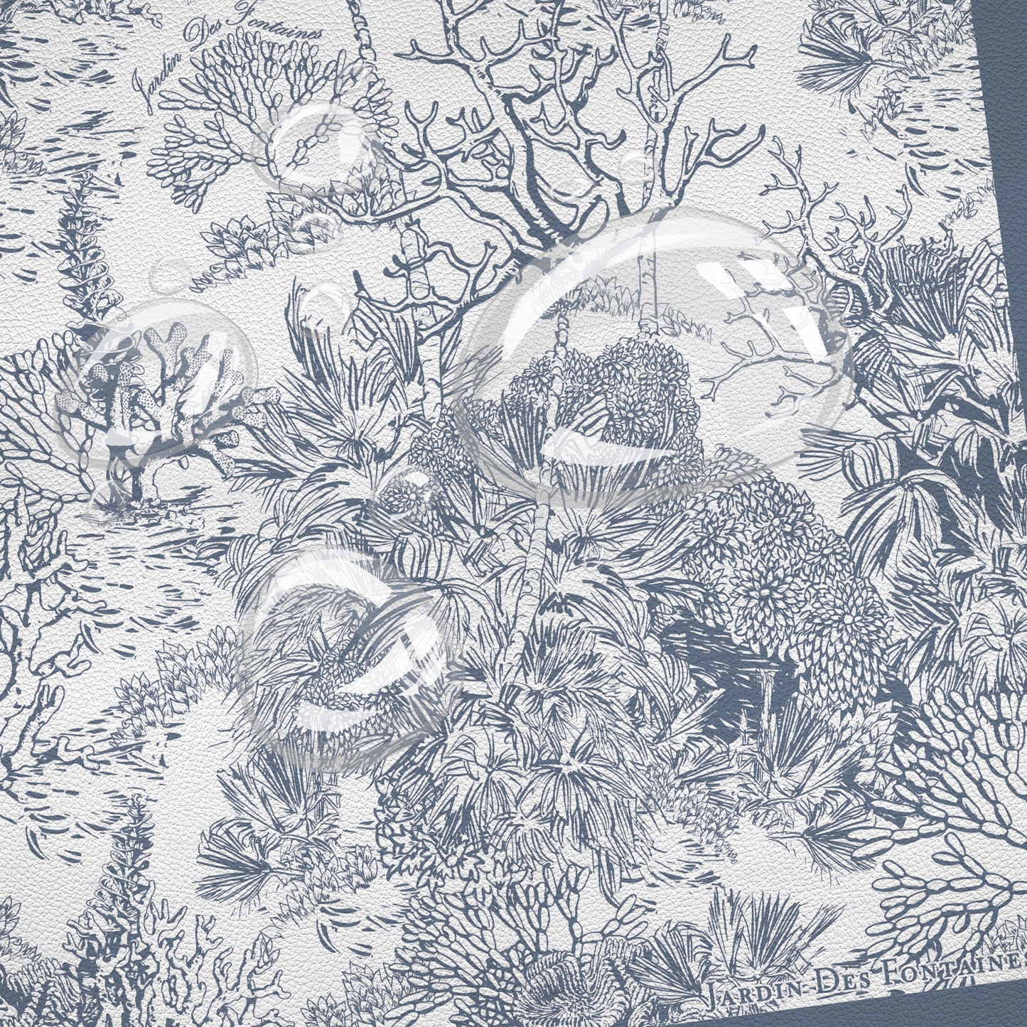 "Toile De  Jouy" PU Leather Mouse Pad