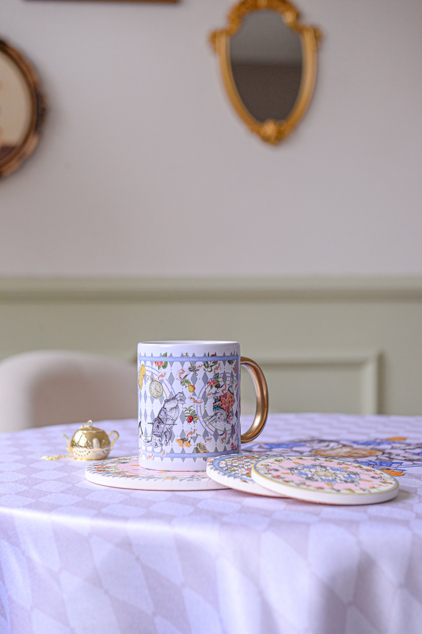 "Wonderful Adventure Dream" Mug, Tea Infuser and Coaster Set