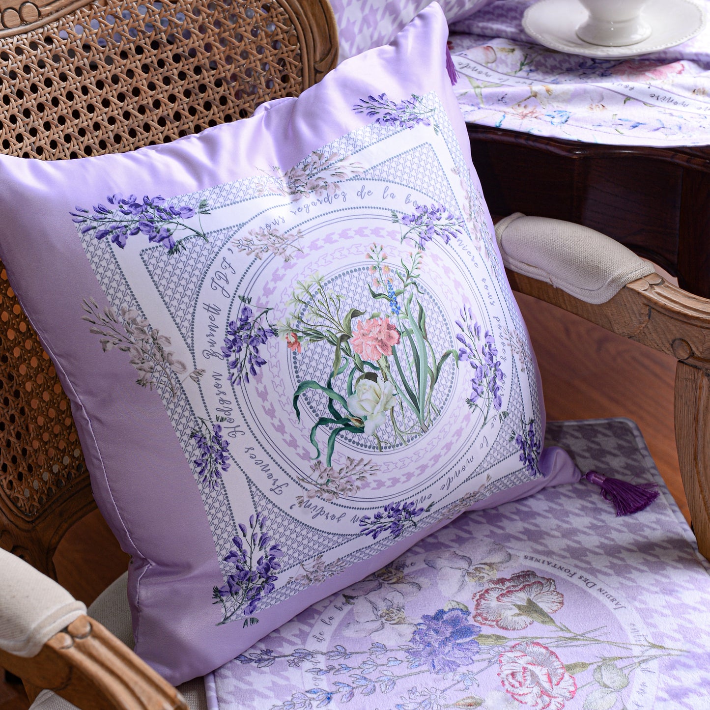 "Secret Violet Garden" Cushion, Throw Pillow