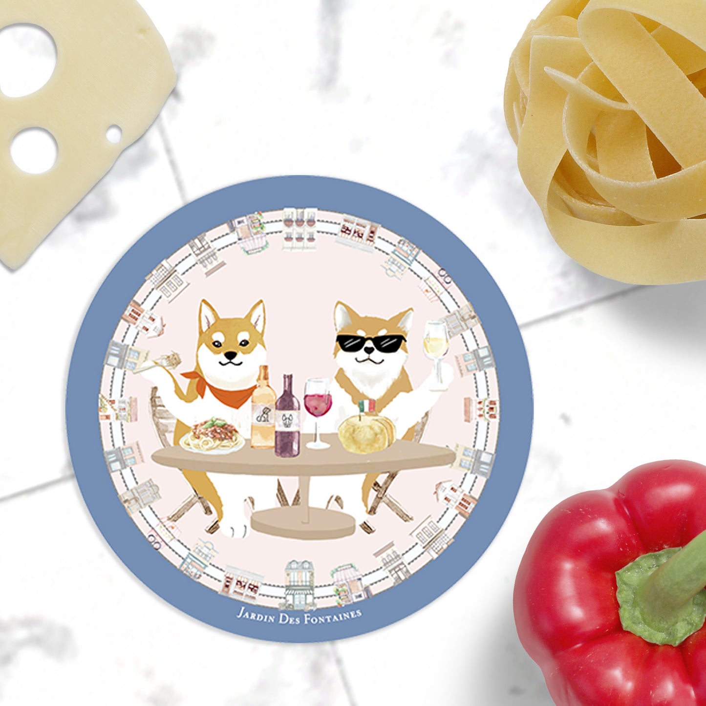 "Oh My Dog"  Shiba Inu & Cheese Ceramic Coaster