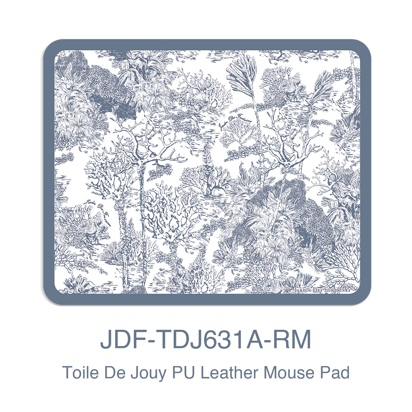 "Toile De Jouy" PU Leather Mouse Pad
