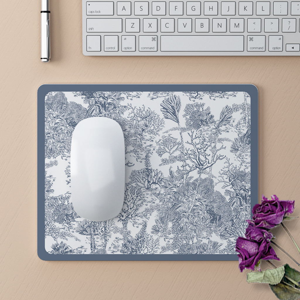 "Toile De Jouy" PU Leather Mouse Pad