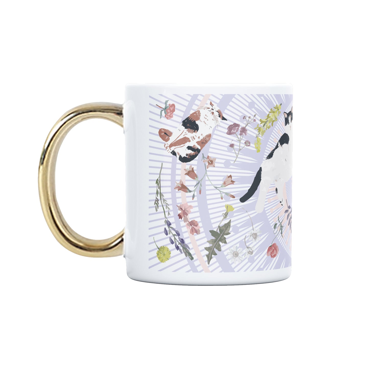 "Yogis Cat and Flower" Porcelain Mug 350ml