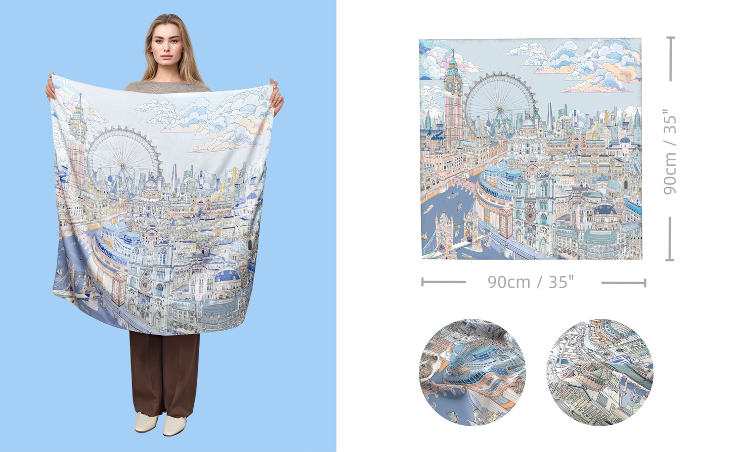 London Elegance Silky Scarf (90cm)