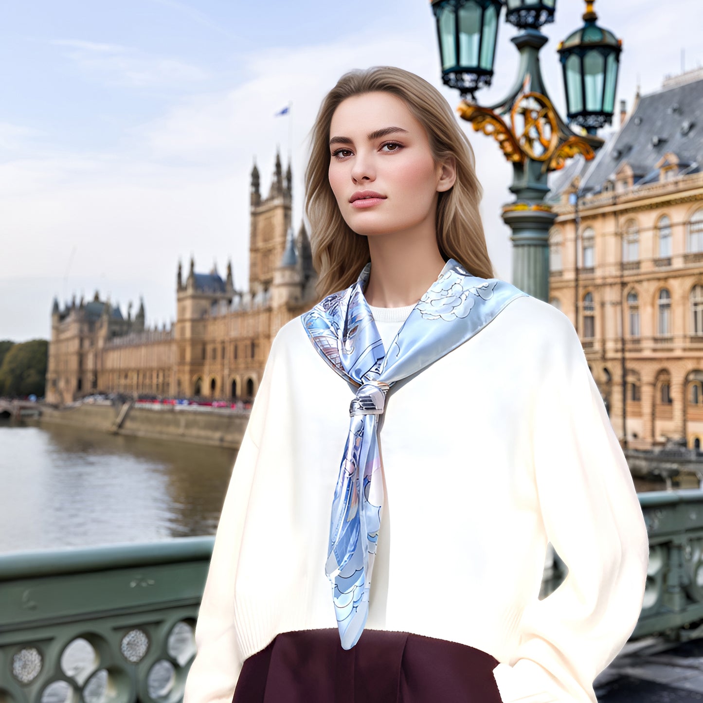 London Elegance Silky Scarf (90cm)