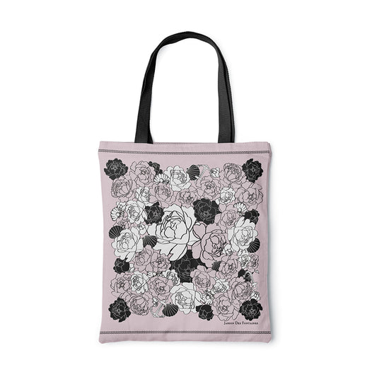 "Classy and Fabulous" Peony Tote Bag With Zipper