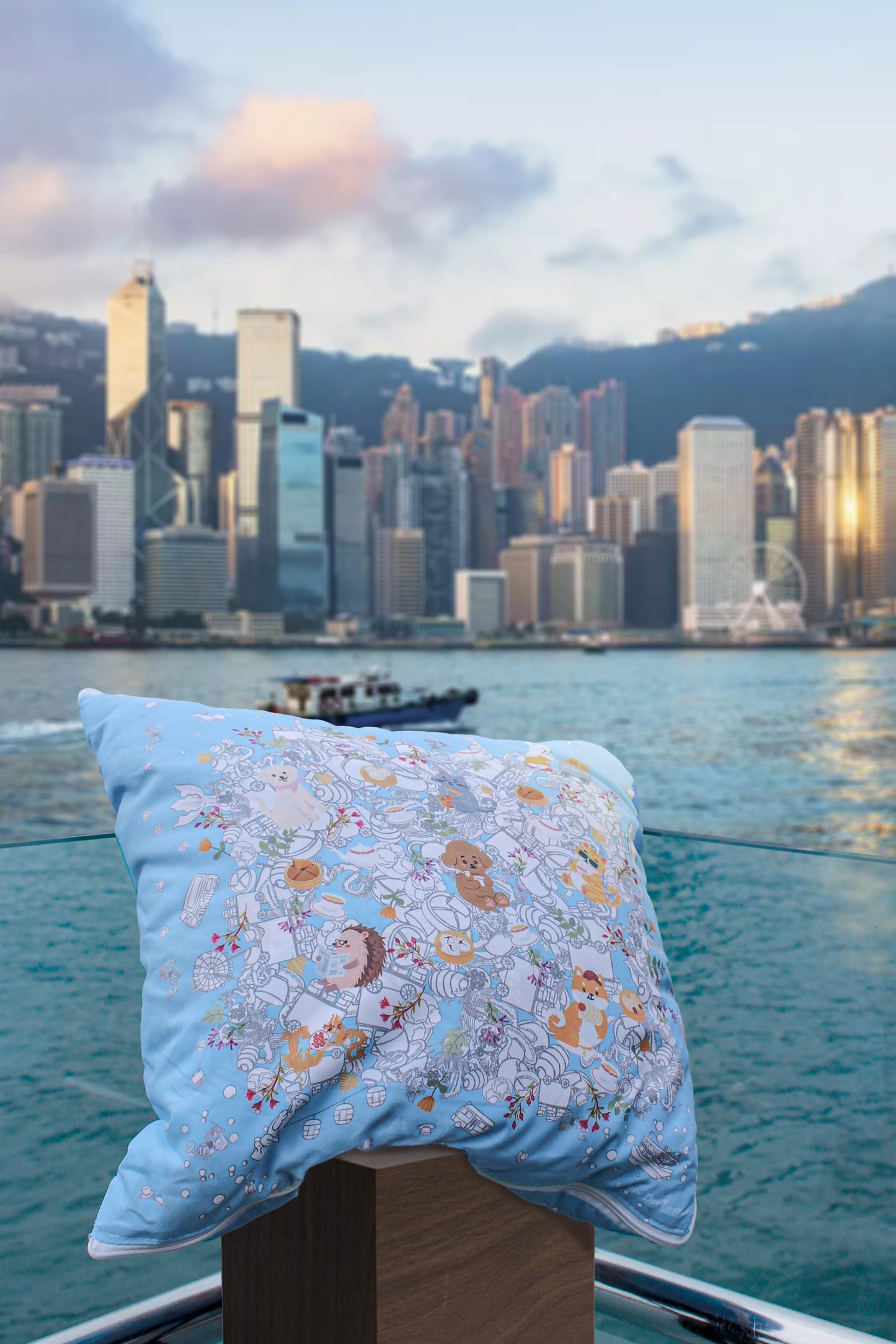 "Let's Yum Cha" Quilt Blanket Pillow 2 In 1