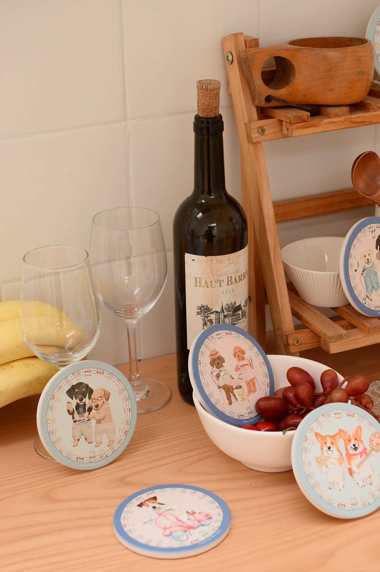 "Oh My Dog" Wine Tasting Mongrel Ceramic Coaster
