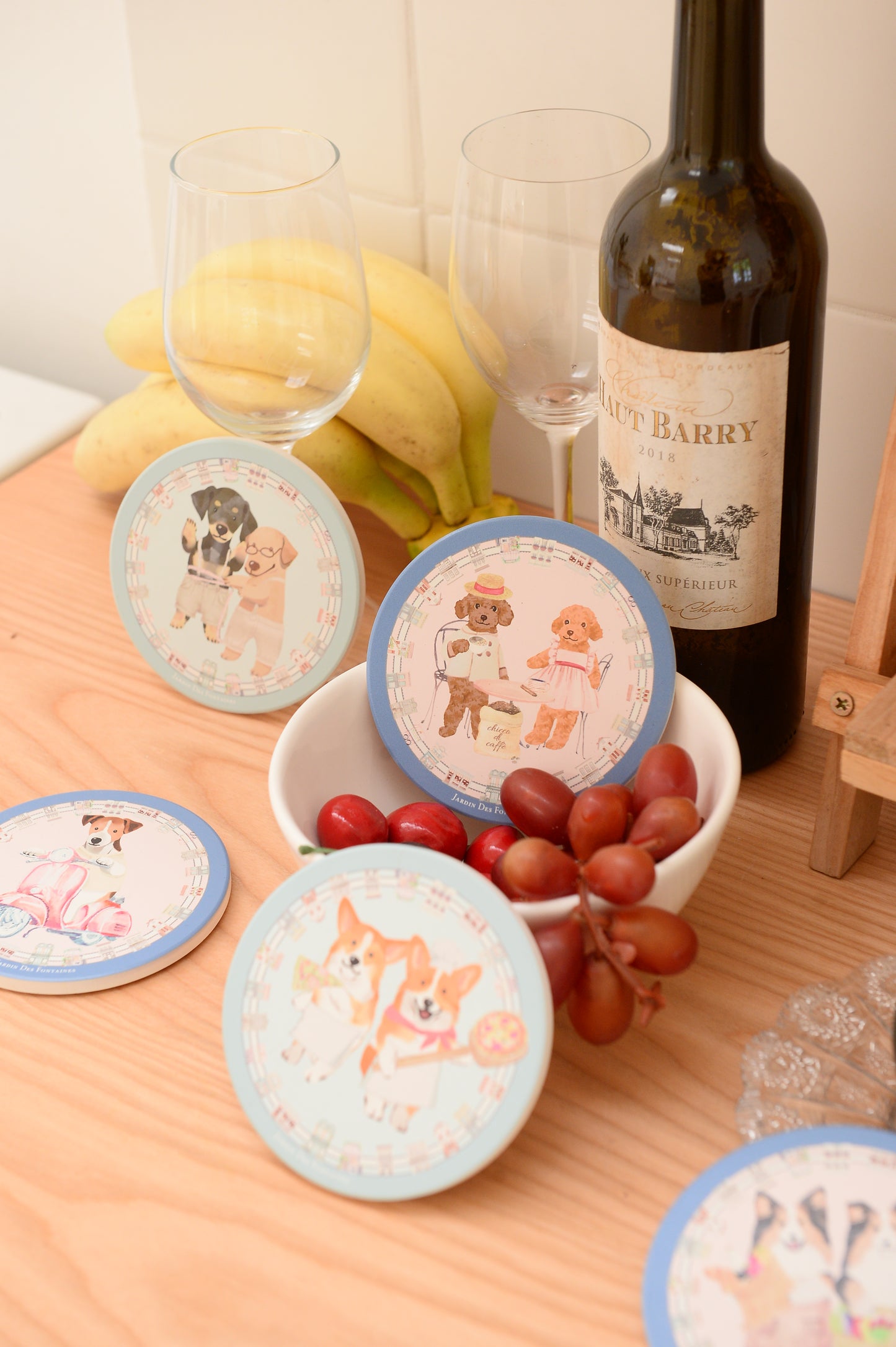 "Oh My Dog" Wine Tasting Mongrel Ceramic Coaster
