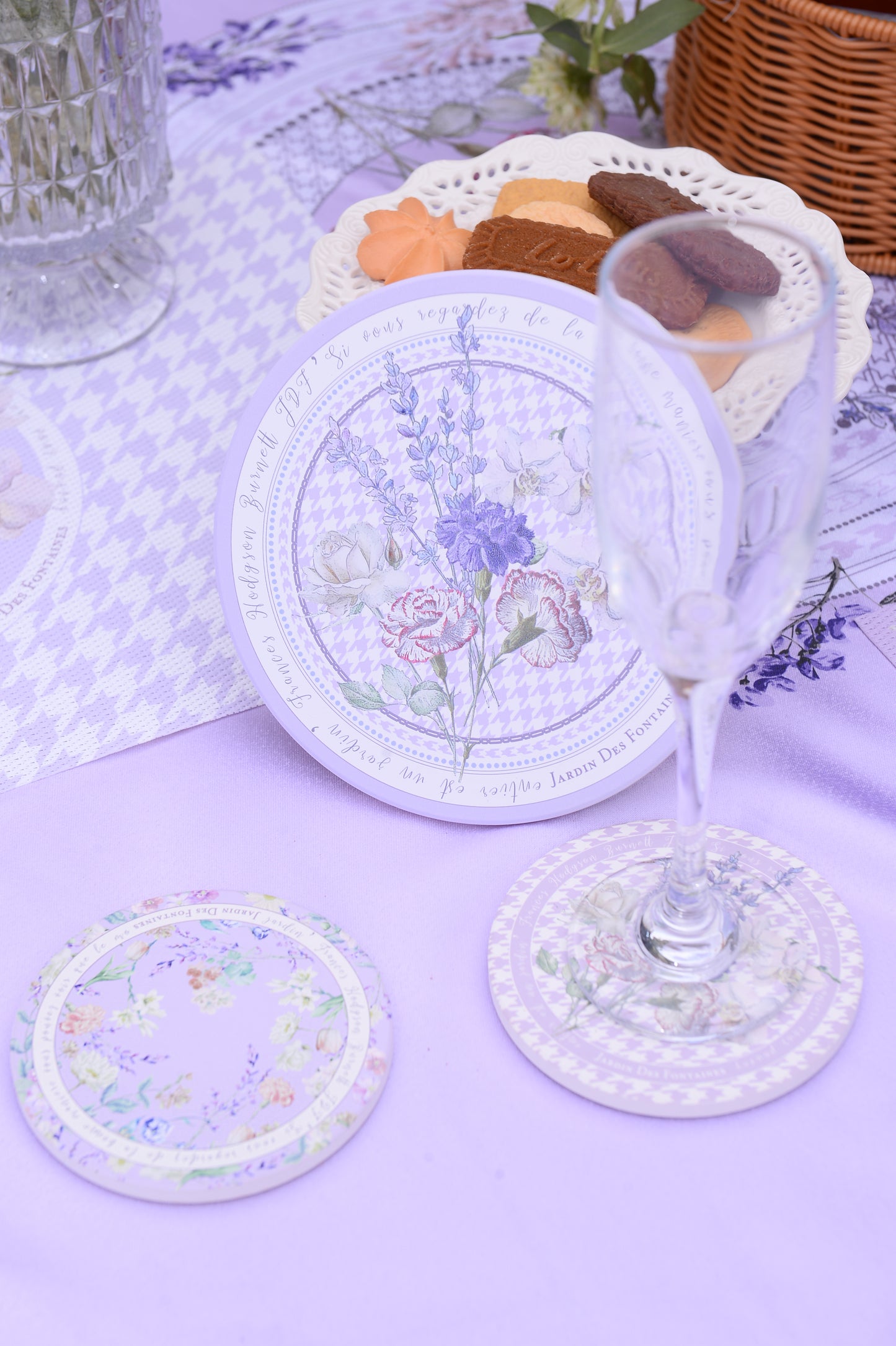 "Secret Violet Garden" Ceramic Coaster