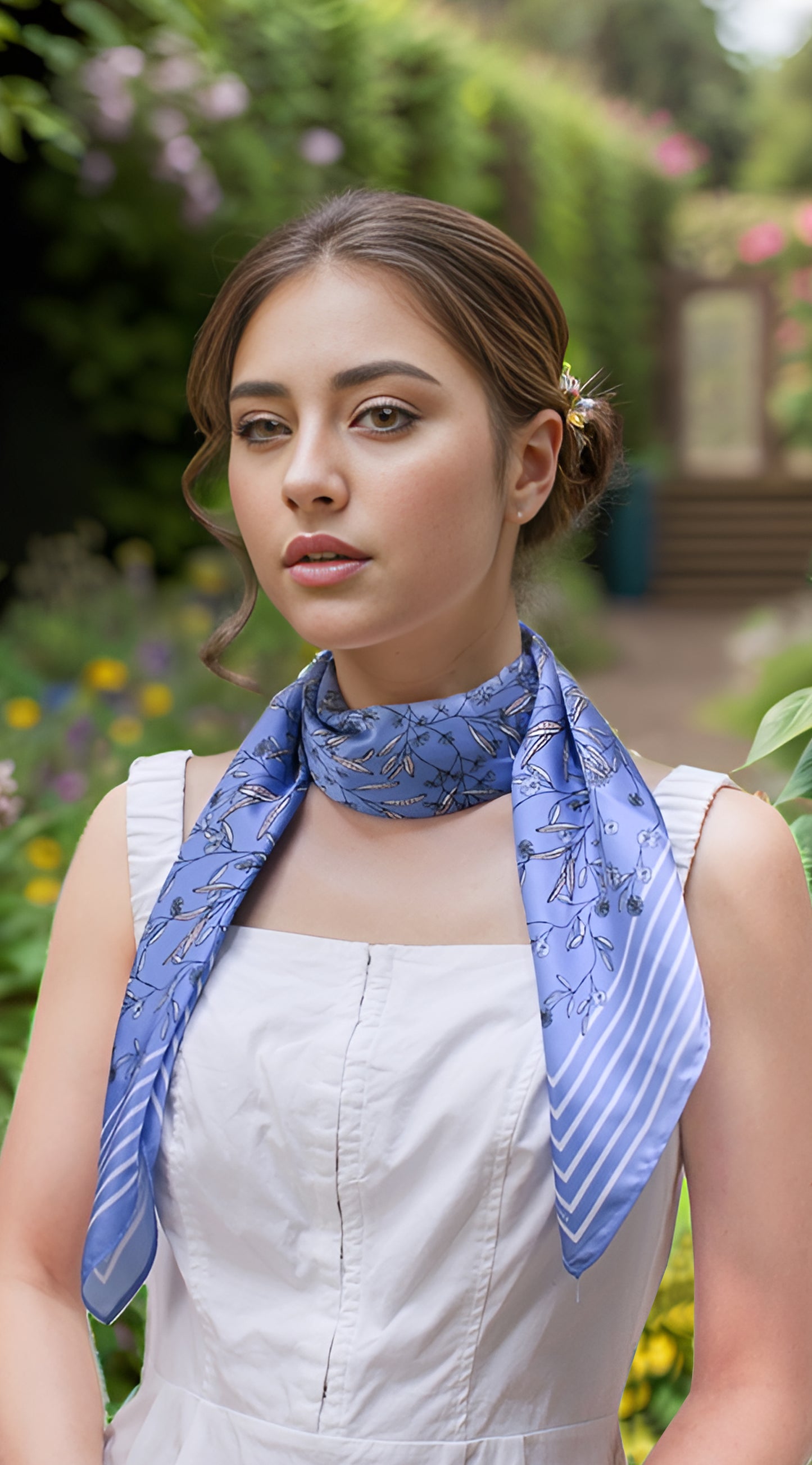 "Wild Blue Yonder" 90cm Silky Scarf