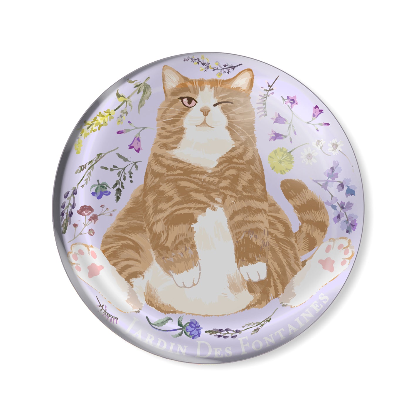 "Yogis Cat and Flower"  Crystal Fridge Magnet 3cm