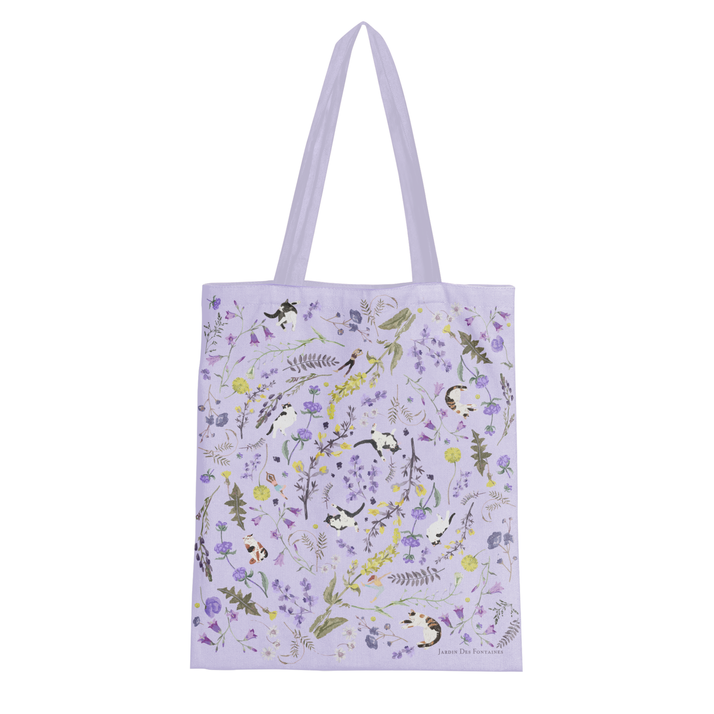 "Yogis Cat and Flower" Tote Bag