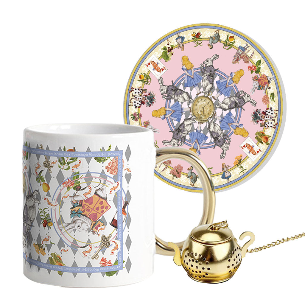 "Wonderful Adventure Dream" Mug, Tea Infuser and Coaster Set