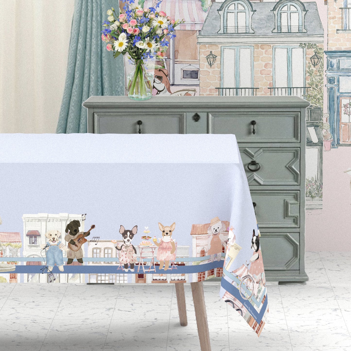 "Oh My Dog" Waterproof Tablecloth