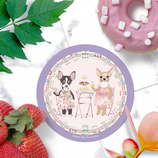 "Oh My Dog" High Tea Chihuahua Ceramic Coaster