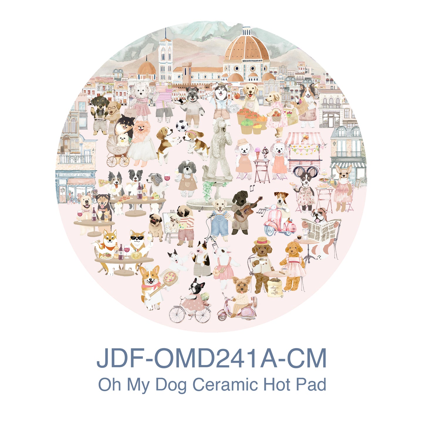 "Oh My Dog" Ceramic Potholder,  Hot Pad