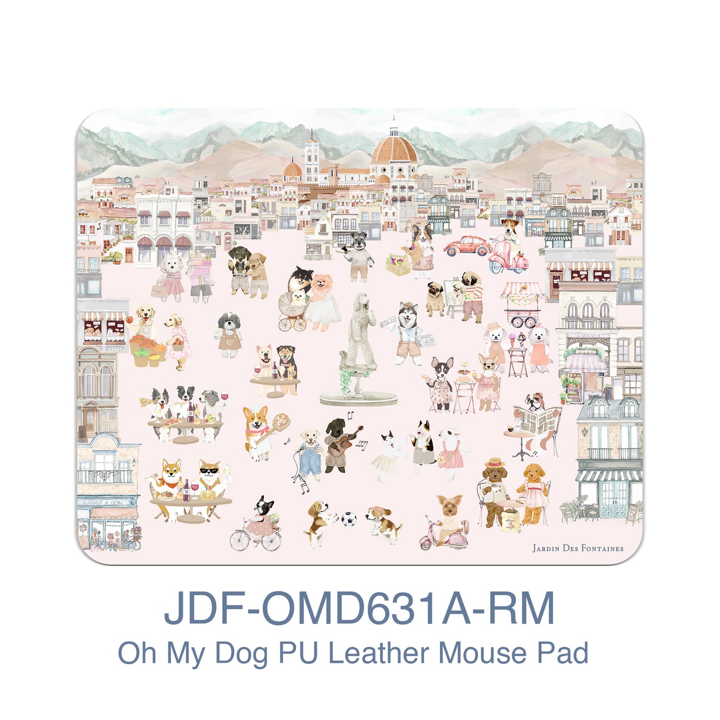 "Oh My Dog" PU Leather Mouse Pad