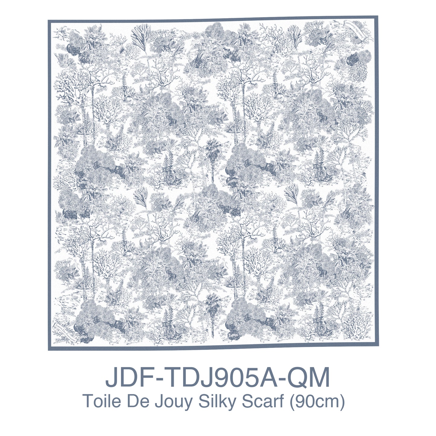 "Toile De Jouy" 90cm Silky Scarf