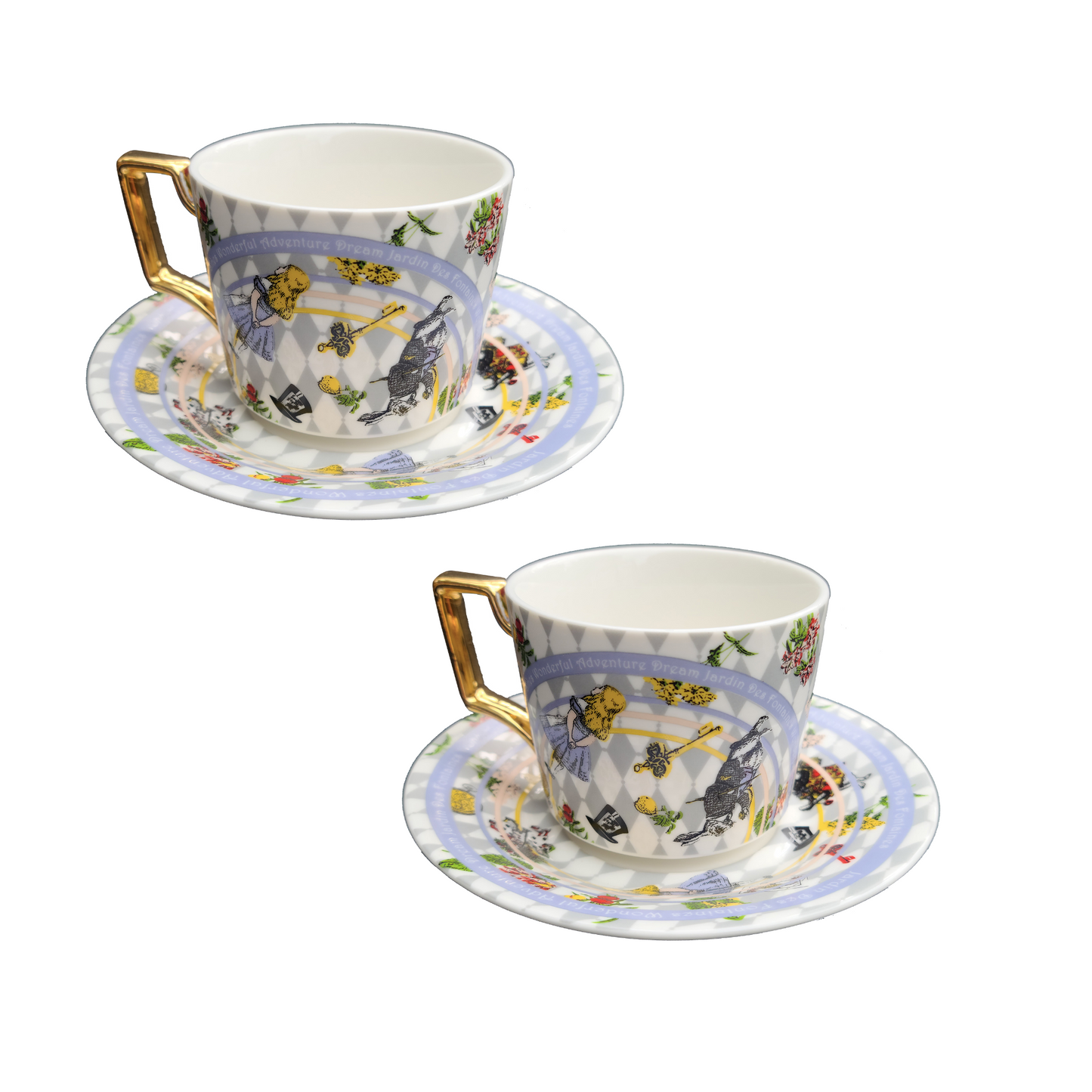 "Wonderful Adventure Dream" Set Of Two Cups and Saucers  ( 200 ml )