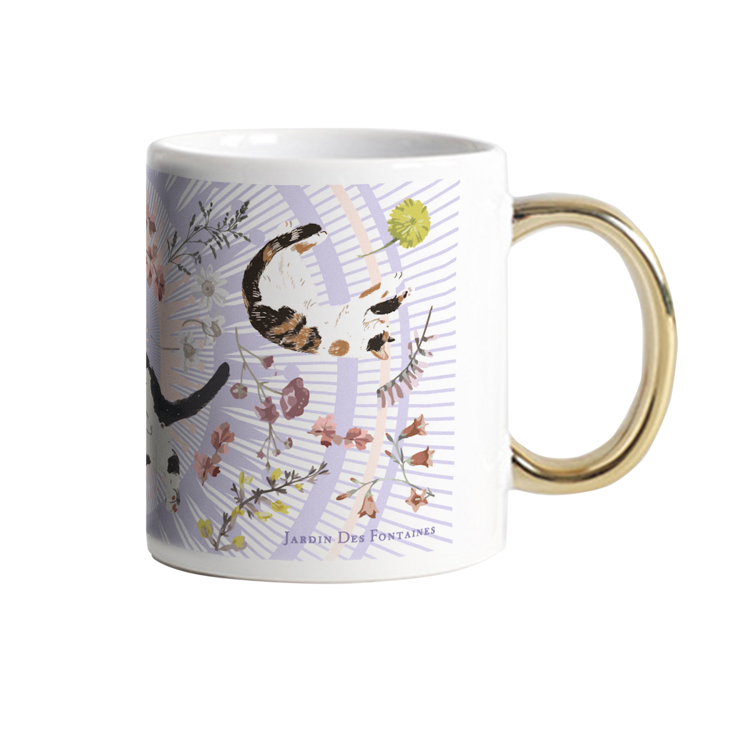"Yogis Cat and Flower" Porcelain Mug 350ml