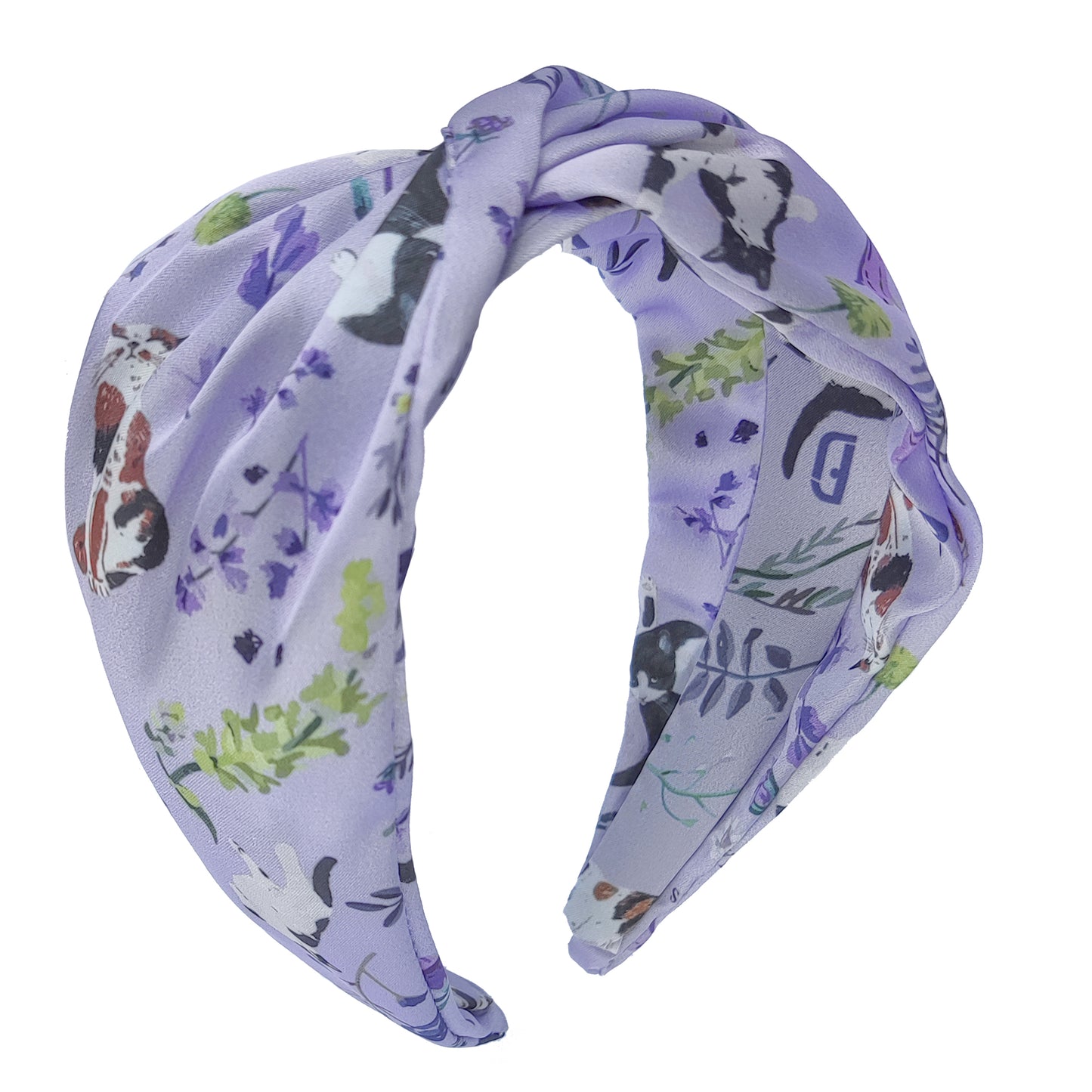 "Yogis Cat and Flower" Silky Head Band
